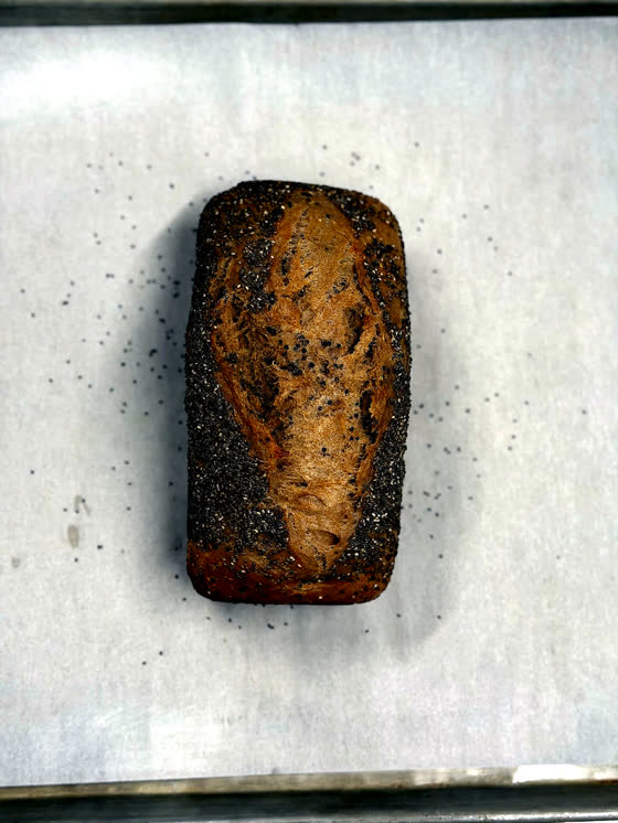 Bread cooling on a wire rack